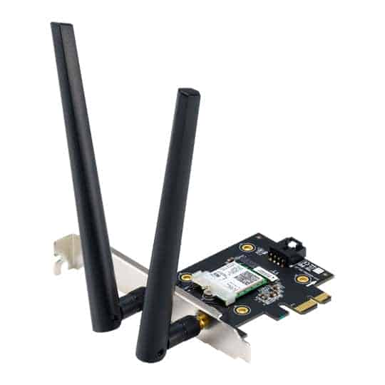 ASUS Dual-Band WiFi 6/BT5 AX3000 MU-MIMO Wireless PCIe Add-In Card Dual Antenna